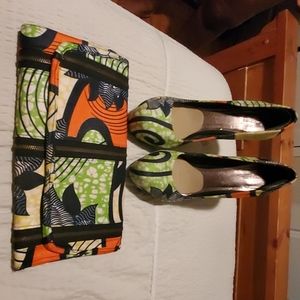 Platform heels with matching purse